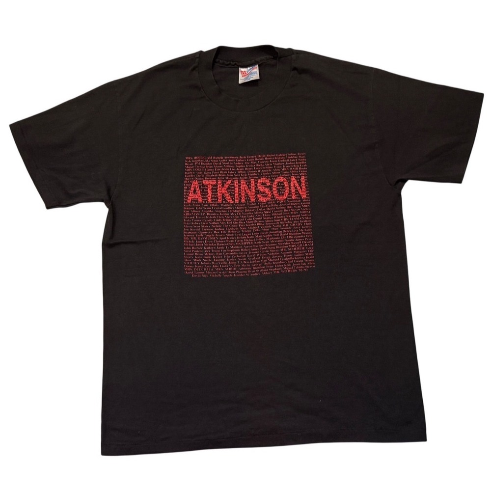 Vintage Hanes t-shirt graphic‎ design with the word "ATKINSON" - Large